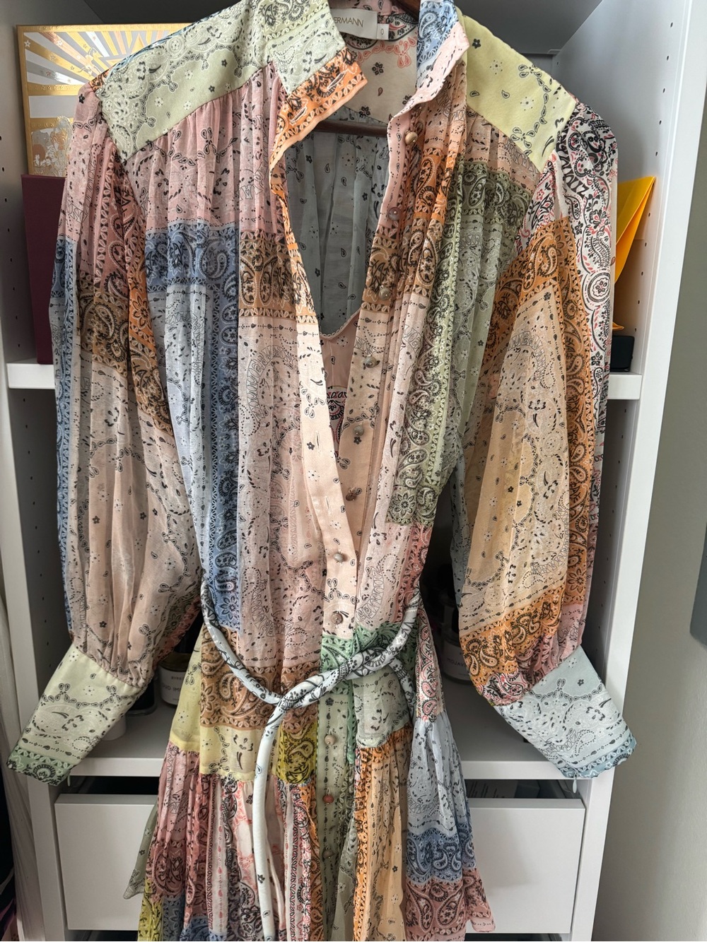 Zimmermann Pastel Patchwork Bandana Mini Dress - Picture 6 of 10